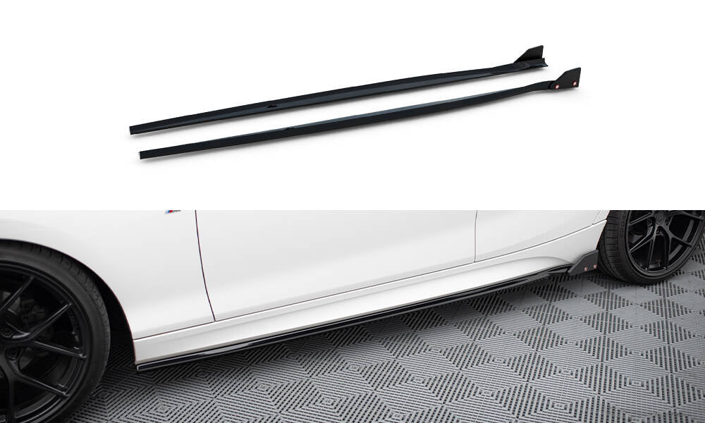 Maxton Design Street+ Seitenschweller Leisten passend für V.4 + Flaps BMW 1er M-Paket / M140i F20 Facelift