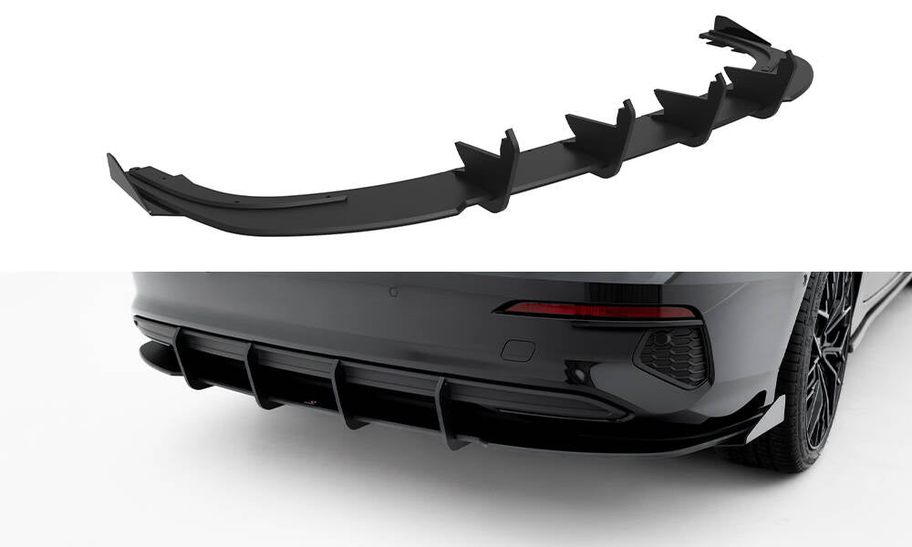 Maxton Design Street Pro Heckschürze + Flaps passend für Audi A3 Limousine 8Y schwarz Hochglanz