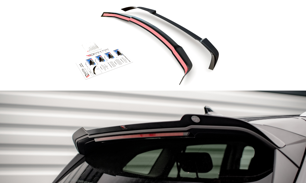 Maxton Design Spoiler CAP passend für Skoda Enyaq iV schwarz Hochglanz