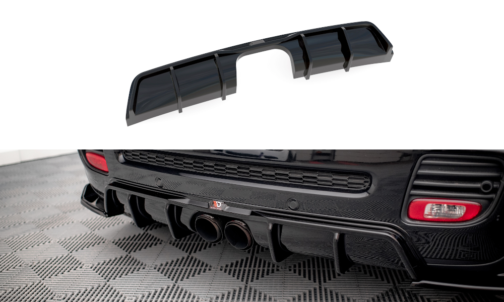 Maxton Design Diffusor Heck Ansatz passend für Mini Cooper John Cooper Works R56 schwarz Hochglanz