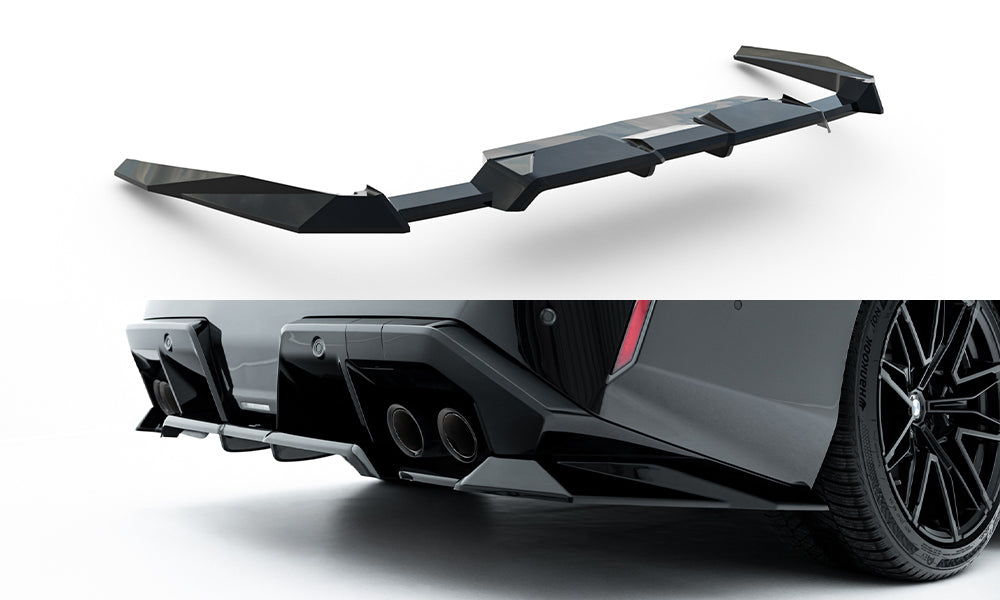Maxton Design Street+ Mittlerer Diffusor RACE passend für BMW M5 Limousine / Touring G90 schwarz Hochglanz