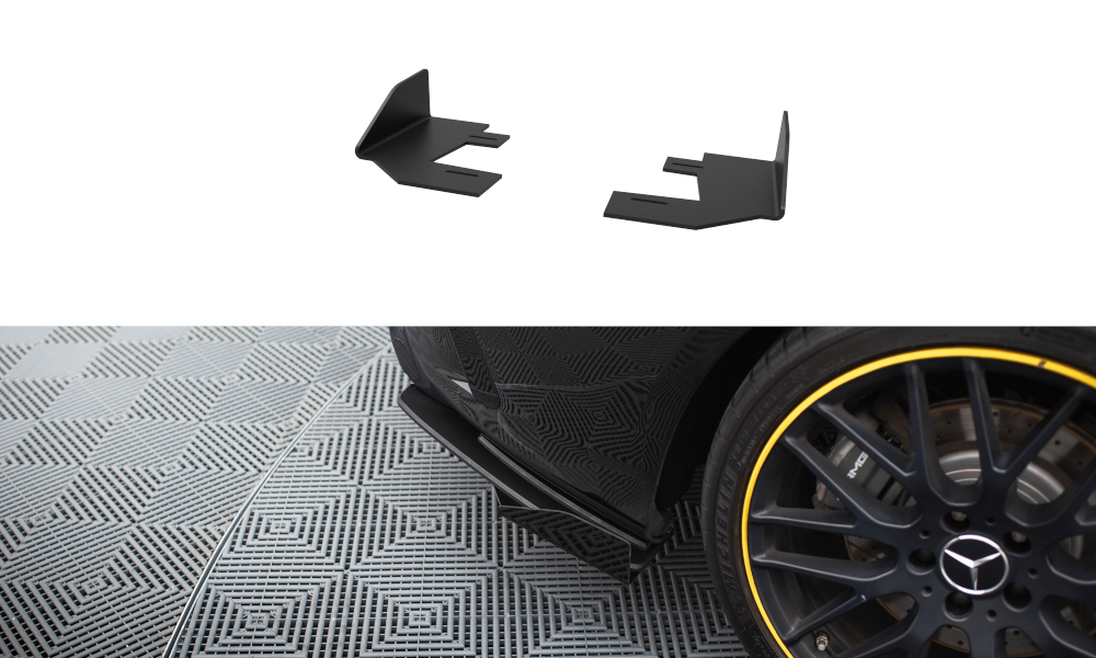 Maxton Design Hintere Seiten Flaps passend für Mercedes-AMG CLA 45 C117 Facelift schwarz Hochglanz