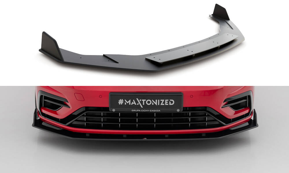 Maxton Design Street Pro Street+ Spoilerlippe Front Ansatz V.2 passend für VW Golf R / R-Line Mk7 Facelift