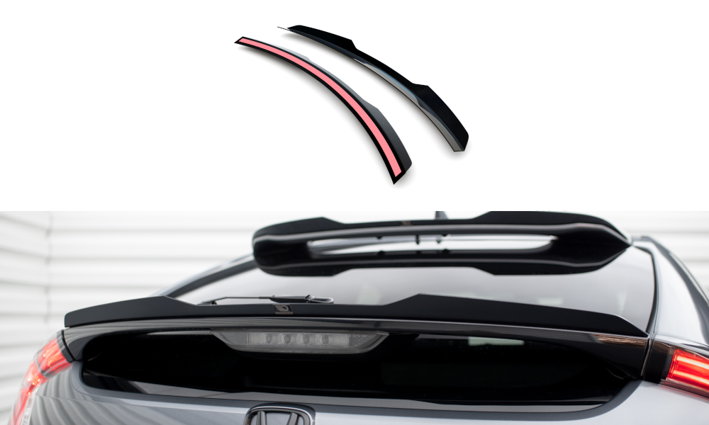 Maxton Design Niedriger Spoiler CAP passend für Honda Civic Sport Mk 10 schwarz Hochglanz