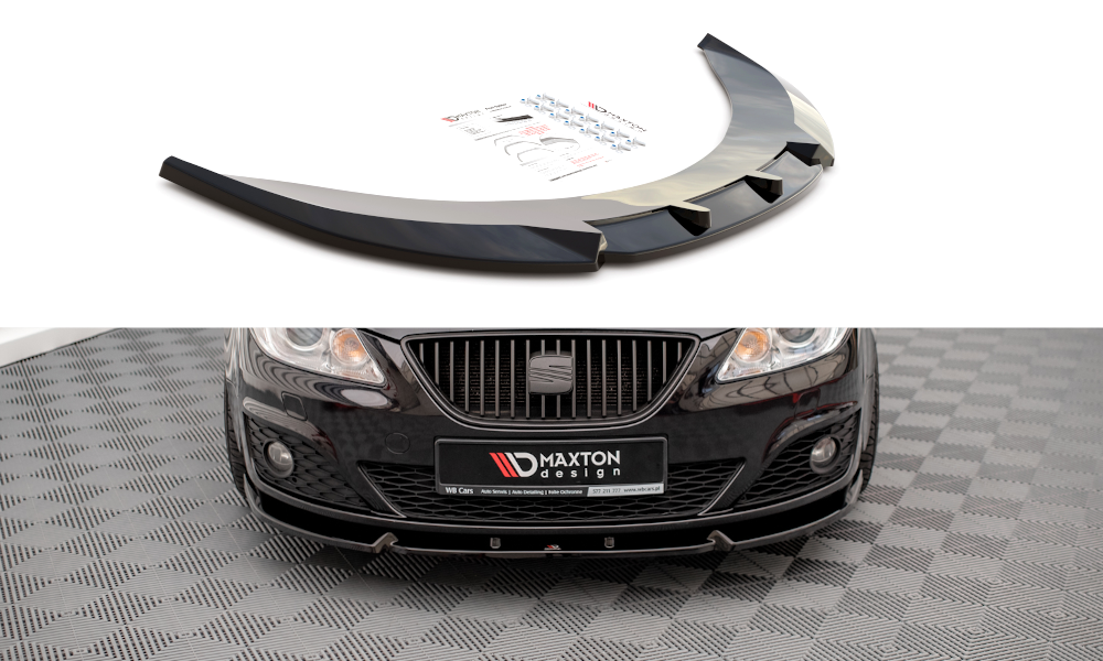 Maxton Design Street+ Spoilerlippe Front Ansatz V.1 passend für Seat Exeo schwarz Hochglanz