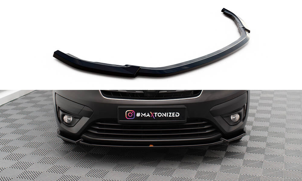 Maxton Design Street+ Spoilerlippe Front Ansatz passend für Renault Express Mk2 schwarz Hochglanz