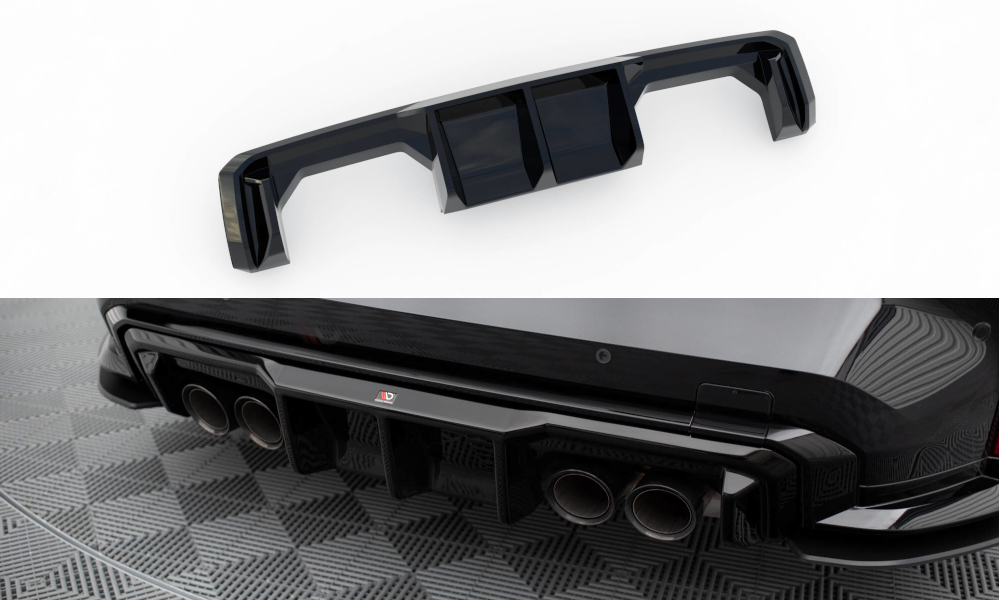 Maxton Design Diffusor Heck Ansatz passend für BMW M3 Limousine / Touring G80 / G81 schwarz Hochglanz
