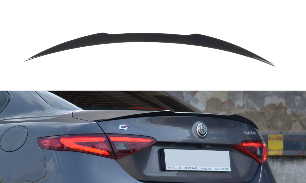 Maxton Design Spoiler CAP passend für Alfa Romeo Giulia Standard / Sport / Quadrifoglio schwarz Hochglanz