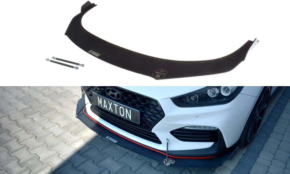 Maxton Design Racing Street+ Spoilerlippe Front Ansatz passend für HYUNDAI I30 Mk3 N