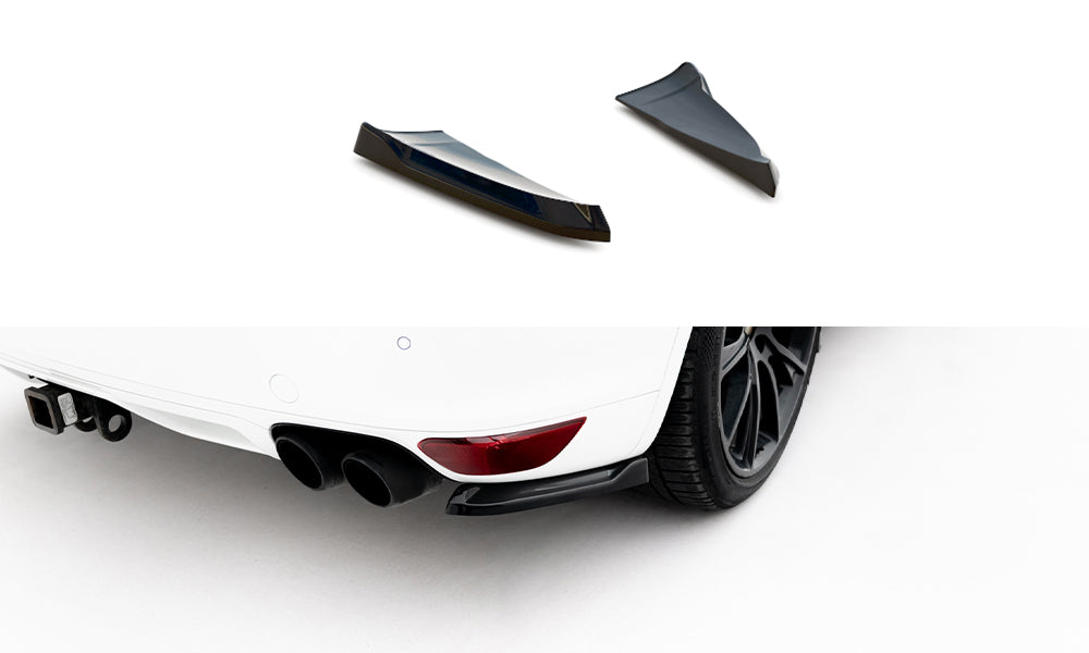 Maxton Design Heck Ansatz Flaps Diffusor passend für Porsche Cayenne Turbo / Standard Mk2 schwarz Hochglanz