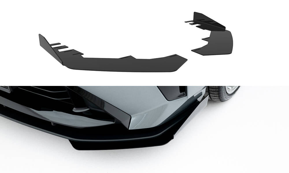 Maxton Design Front Stoßstange Flaps passend für Flaps BMW 2 M-Paket / M235i Gran Coupe F74 schwarz Hochglanz