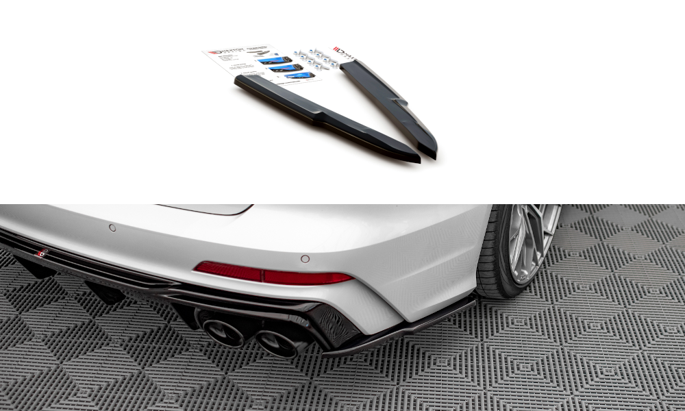 Maxton Design Heck Ansatz Flaps Diffusor passend für Audi A6 S-Line / S6 C8 / C8 Facelift schwarz Hochglanz