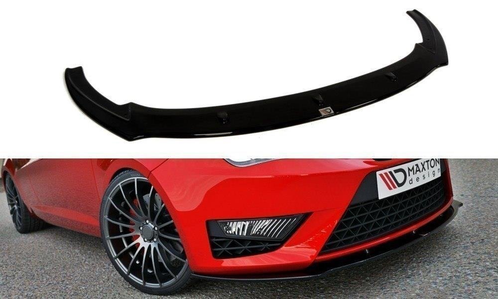 Maxton Design Street+ Spoilerlippe Front Ansatz passend für SEAT IBIZA IV CUPRA (6J) Facelift schwarz Hochglanz