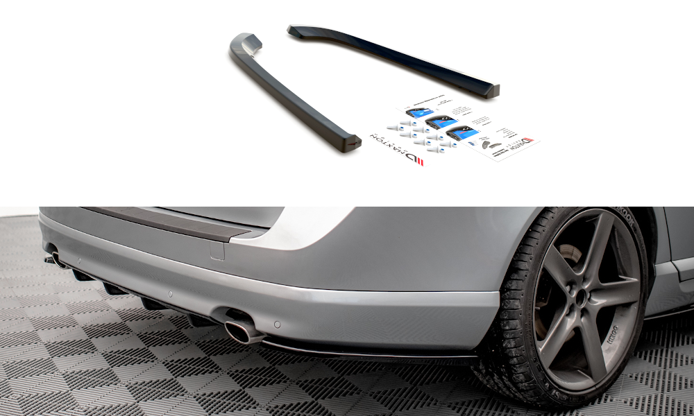 Maxton Design Heck Ansatz Flaps Diffusor für Volvo V70 Mk3 Carbon Look