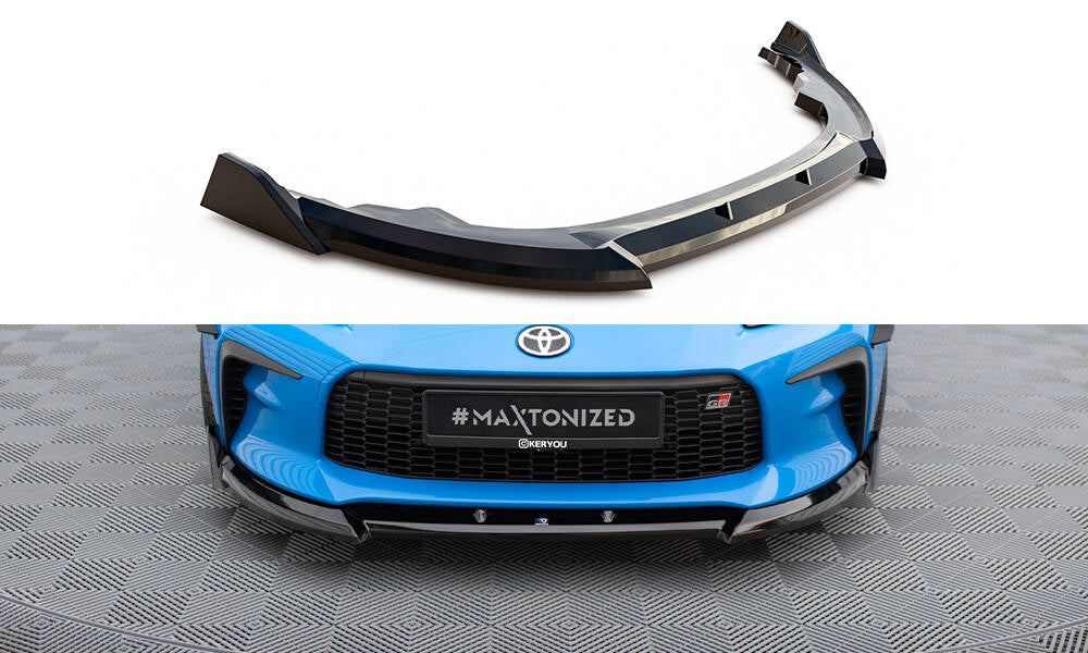 Maxton Design Street+ Spoilerlippe Front Ansatz V.3 passend für Toyota GR86 Mk1 schwarz Hochglanz