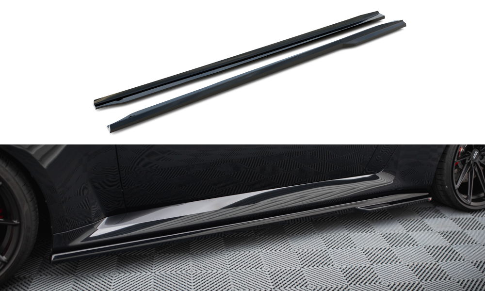 Maxton Design Street+ Seitenschweller Leisten passend für V.1 passend für BMW M2 G87 schwarz Hochglanz