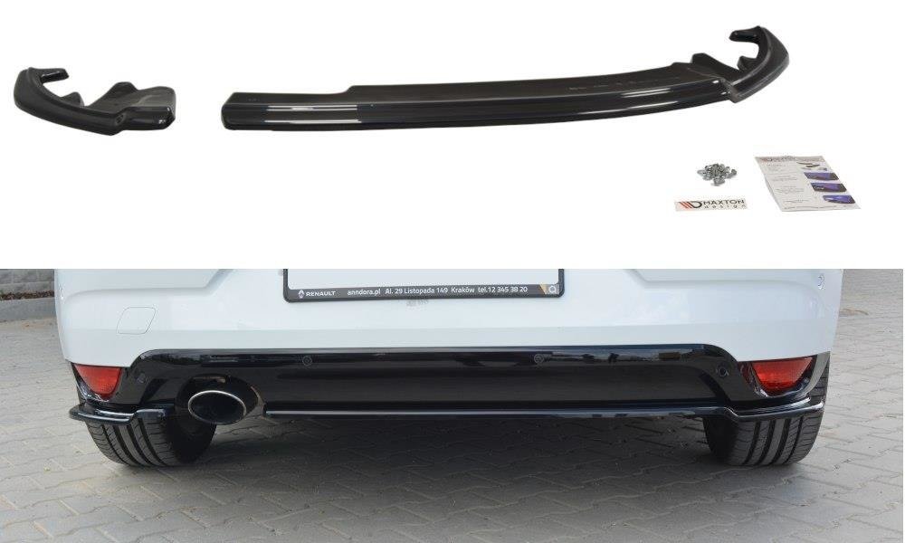 Maxton Design Heck Ansatz Flaps Diffusor passend für Renault Megane Mk4 Hatchback schwarz Hochglanz
