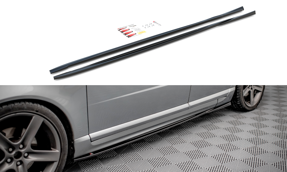 Maxton Design Seitenschweller Ansatz für Volvo V70 Mk3 Carbon Look