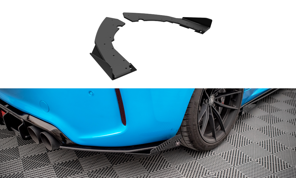 Maxton Design Street Pro Heck Ansatz Flaps Diffusor + Flaps passend für BMW M2 F87 schwarz Hochglanz