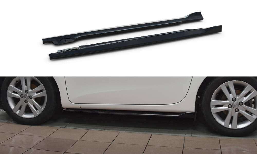 Maxton Design Street+ Seitenschweller Leisten passend für Toyota IQ schwarz Hochglanz