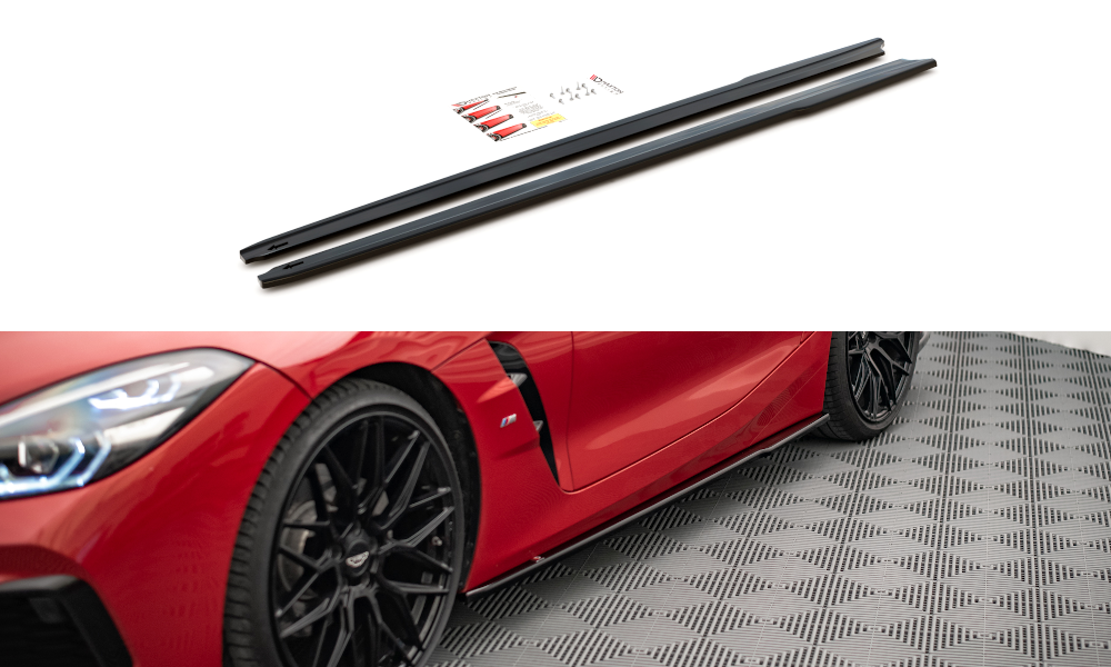 Maxton Design Street+ Seitenschweller Leisten passend für BMW Z4 M-Paket G29 schwarz Hochglanz