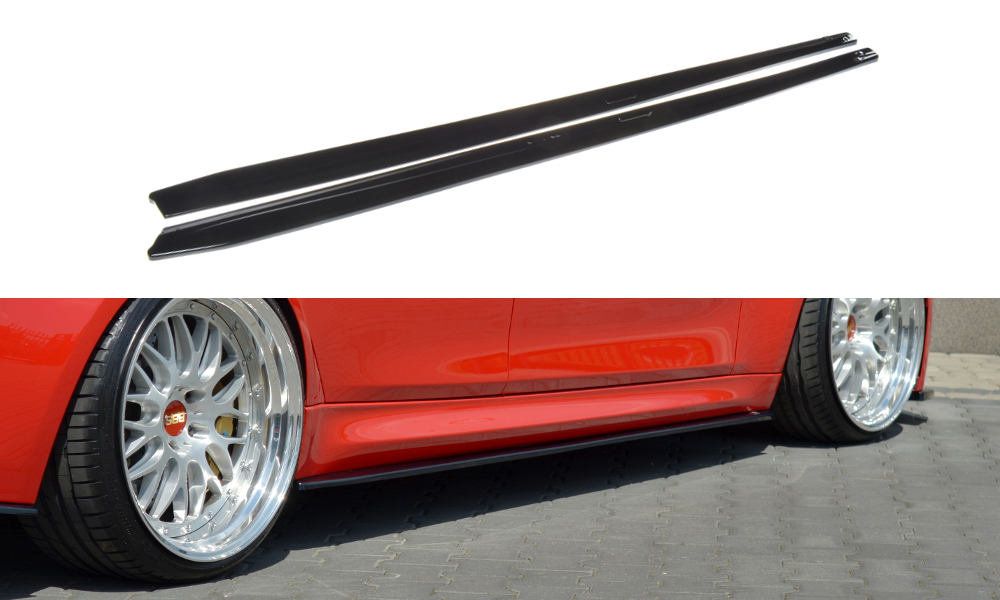 Maxton Design Street+ Seitenschweller Leisten passend für BMW M3 F80 schwarz Hochglanz