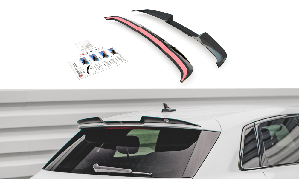 Maxton Design Spoiler CAP V.1 passend für Audi RS3 / S3 / A3 S-Line Sportback 8Y schwarz Hochglanz