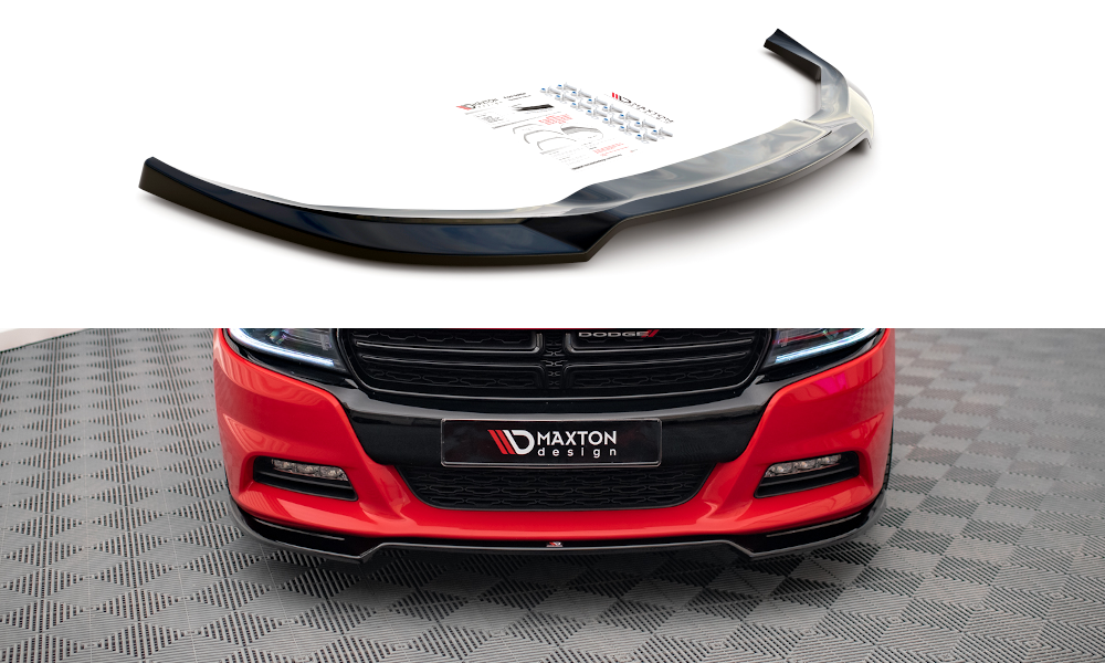 Maxton Design Street+ Spoilerlippe Front Ansatz V.2 passend für Dodge Charger RT Mk7 Facelift schwarz Hochglanz
