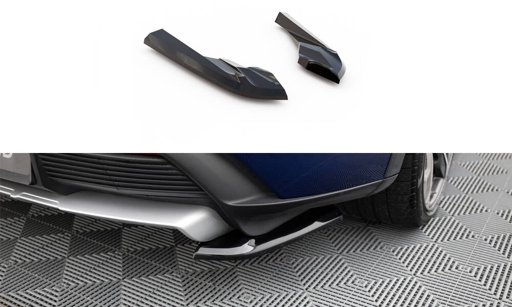 Maxton Design Heck Ansatz Flaps Diffusor passend für Porsche Taycan Cross Turismo 4S schwarz Hochglanz