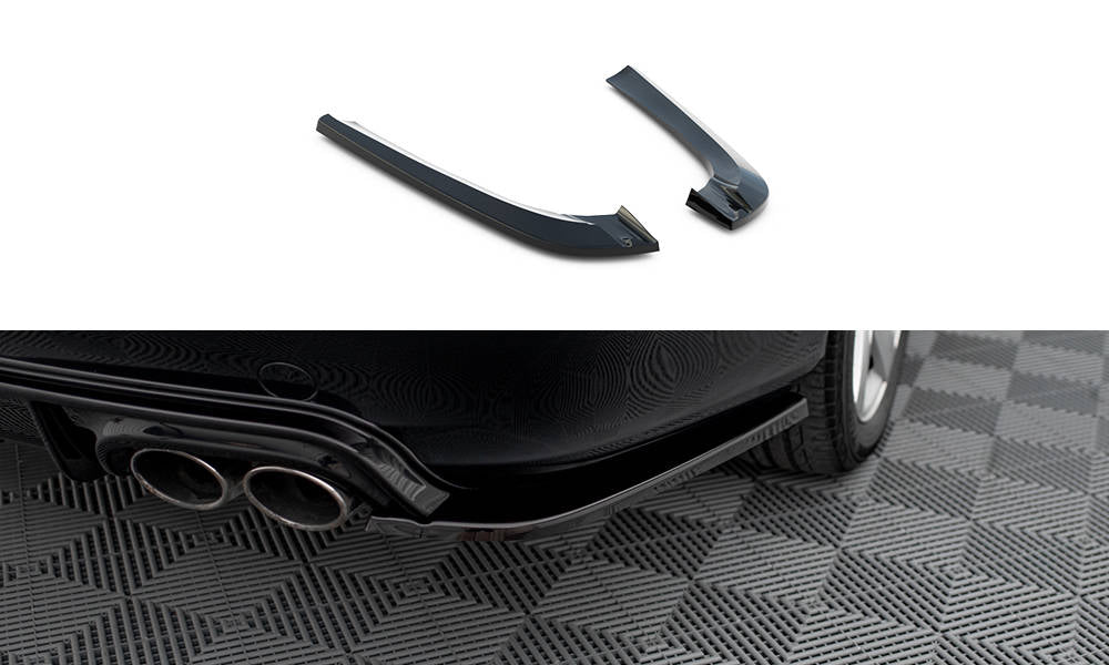 Maxton Design Heck Ansatz Flaps Diffusor V.2 passend für Mercedes-Benz CLK W209 schwarz Hochglanz