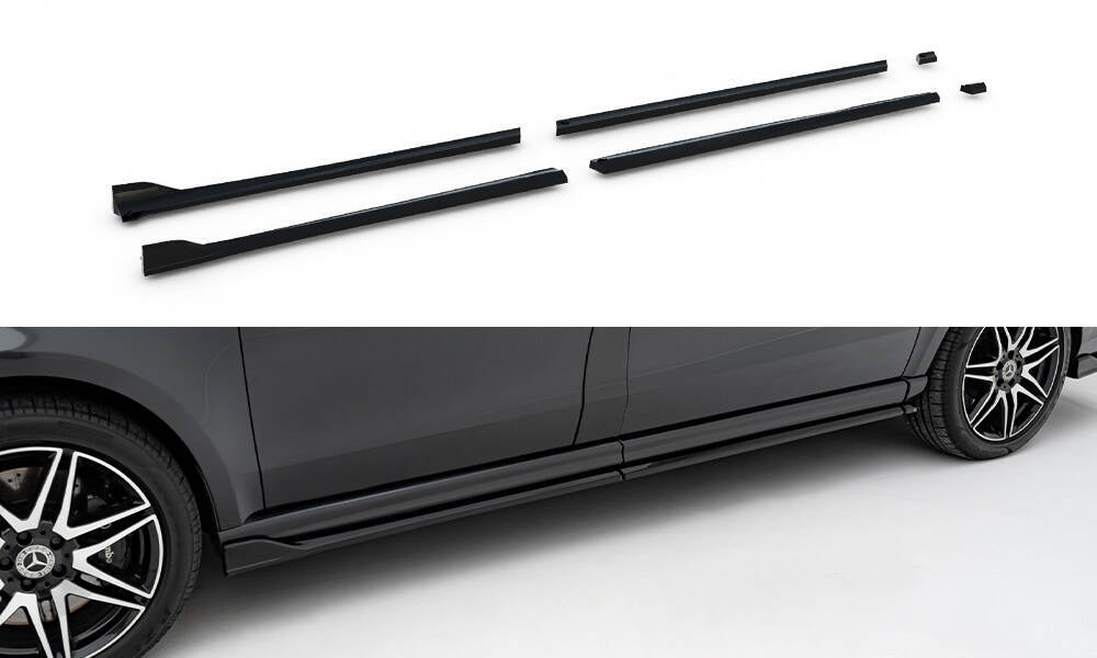 Maxton Design Street+ Seitenschweller Leisten passend für Mercedes-Benz V-Klasse Long AMG-Line W447 schwarz Hochglanz