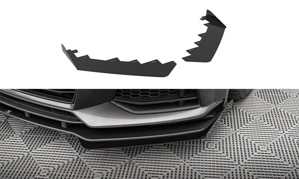 Maxton Design Front Stoßstange Flaps passend für Audi TT S / S-Line 8S schwarz Hochglanz