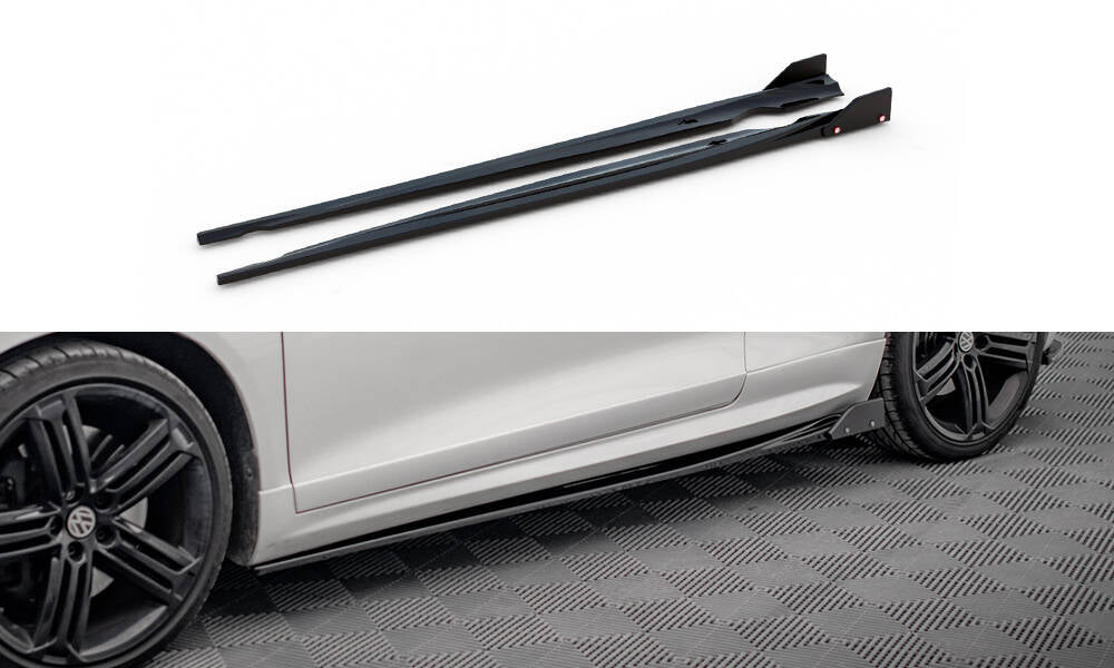 Maxton Design Street+ Seitenschweller Leisten V.2 passend für + Flaps passend für VW Scirocco R Mk3 / Mk3 Facelift