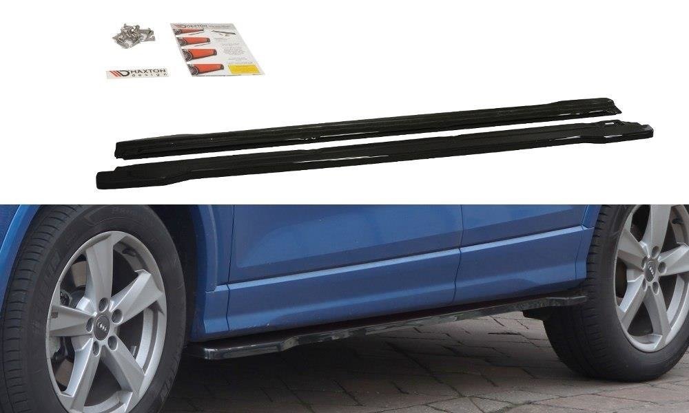 Maxton Design Street+ Seitenschweller Leisten passend für Audi Q2 Mk.1 schwarz Hochglanz