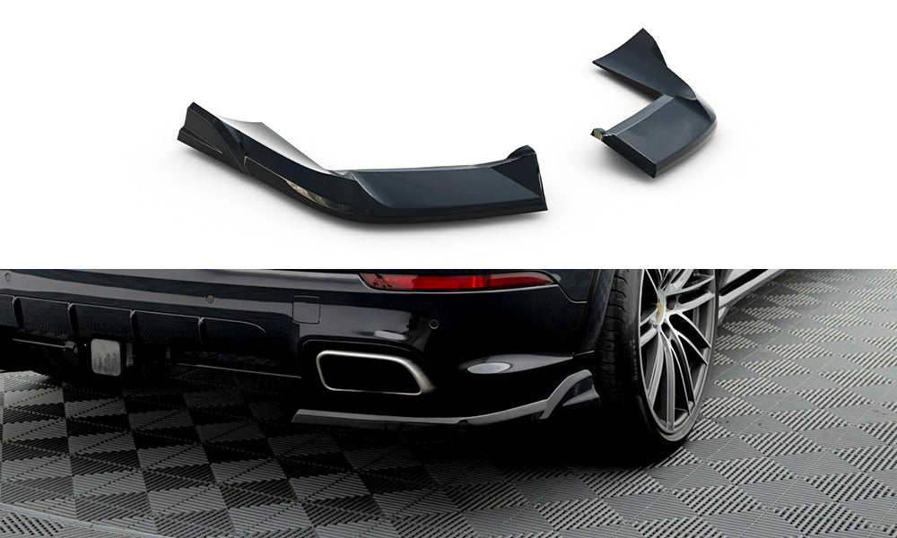 Maxton Design Heck Ansatz Flaps Diffusor passend für Porsche Cayenne Sport Design SUV / Coupe Mk3 schwarz Hochglanz