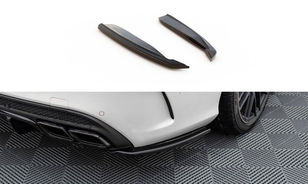 Maxton Design Heck Ansatz Flaps Diffusor passend für Mercedes C-Klasse S205 63 AMG schwarz Hochglanz