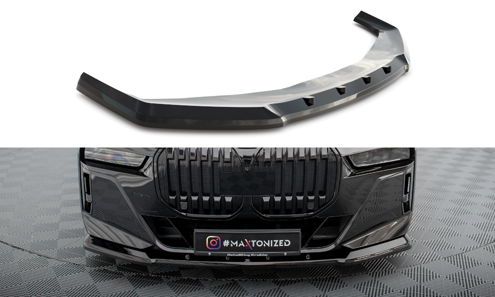 Maxton Design Street+ Spoilerlippe Front Ansatz V.1 passend für BMW 7 M-Paket / M760e / i7 M-Paket G70 schwarz Hochglanz