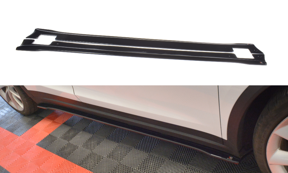 Maxton Design Street+ Seitenschweller Leisten V.2 passend für Tesla Model X Mk1 schwarz Hochglanz