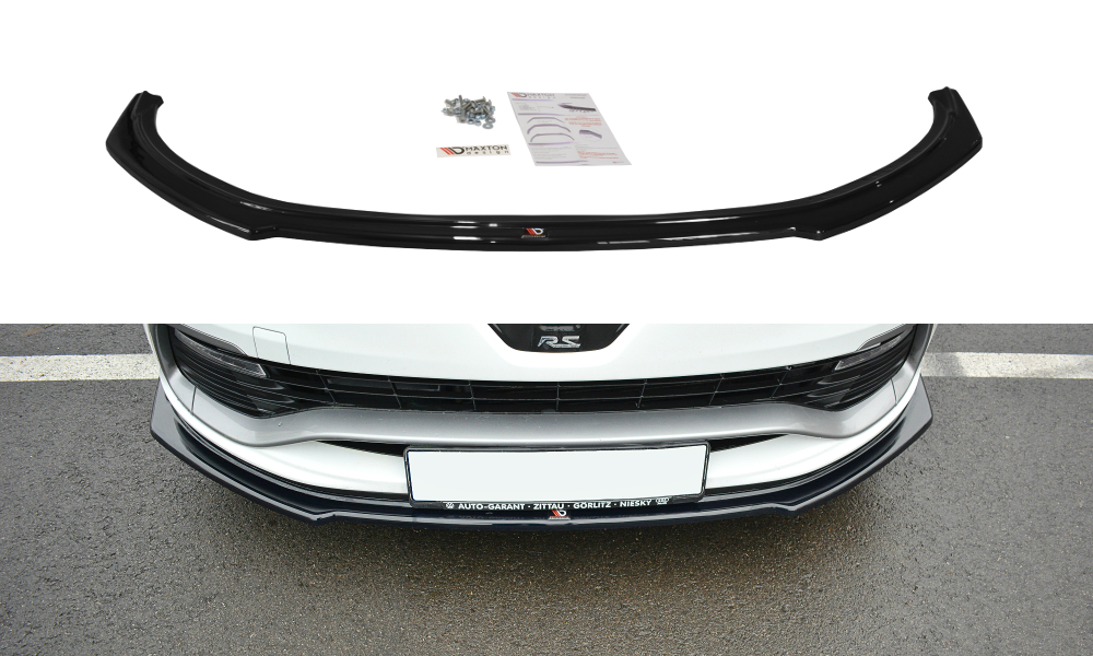 Maxton Design Street+ Spoilerlippe Front Ansatz passend für Renault Clio Mk4 RS schwarz Hochglanz