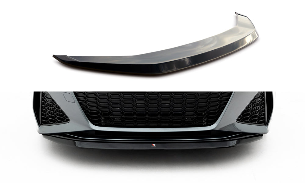 Maxton Design Street+ Spoilerlippe Front Ansatz V.3 passend für Audi RS6 C8 / C8 Facelift schwarz Hochglanz