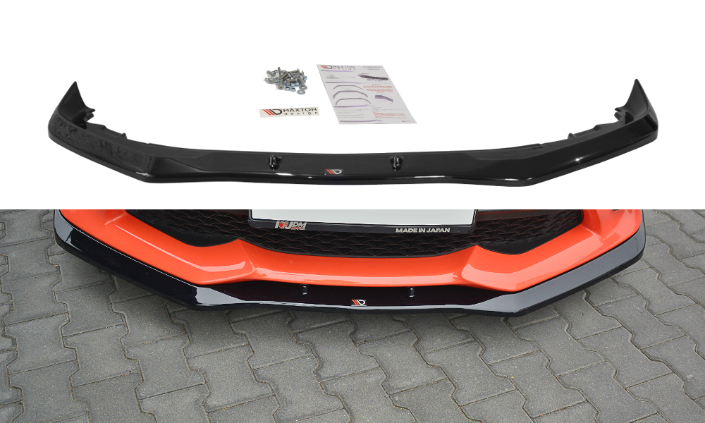 Maxton Design Street+ Spoilerlippe Front Ansatz V.1 passend für Toyota GT86 Facelift schwarz Hochglanz
