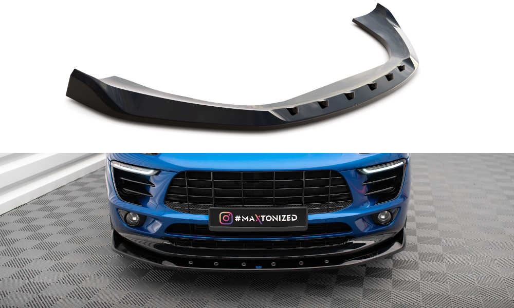 Maxton Design Street+ Spoilerlippe Front Ansatz V.1 passend für Porsche Macan Mk1 schwarz Hochglanz