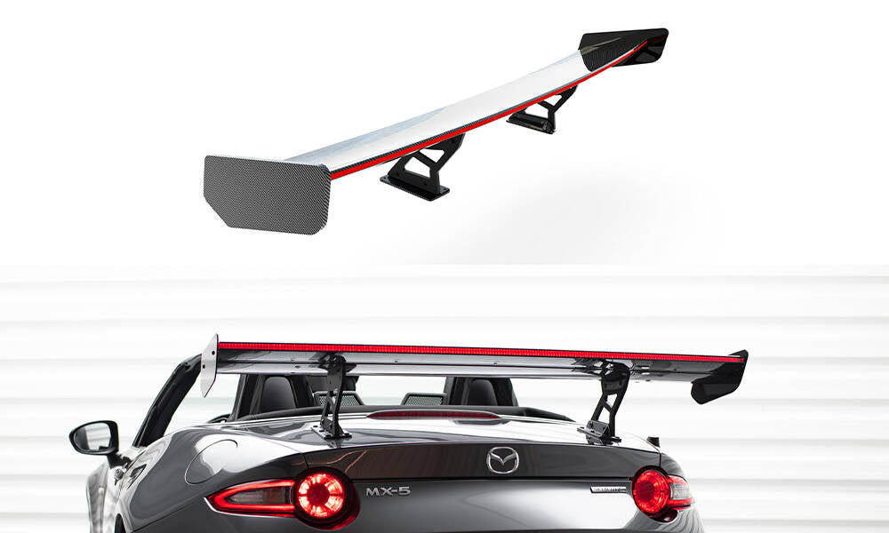 Maxton Design Carbon Spoiler With Internal Brackets Uprights + LED Mazda MX-5 ND (Mk4) für Mazda MX-5 Mk4 (ND)