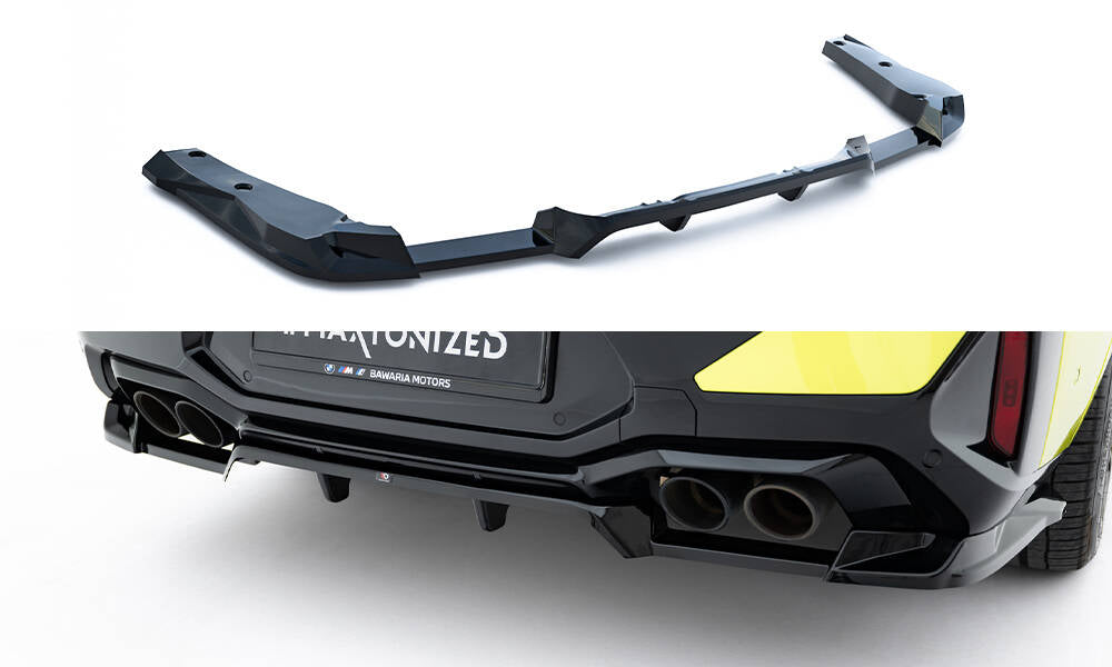 Maxton Design Street+ Mittlerer Diffusor RACE passend für BMW X4M F98 Facelift schwarz Hochglanz