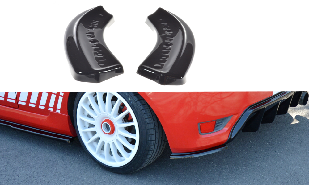 Maxton Design Heck Ansatz Flaps Diffusor passend für Ford Fiesta ST Mk6 schwarz Hochglanz