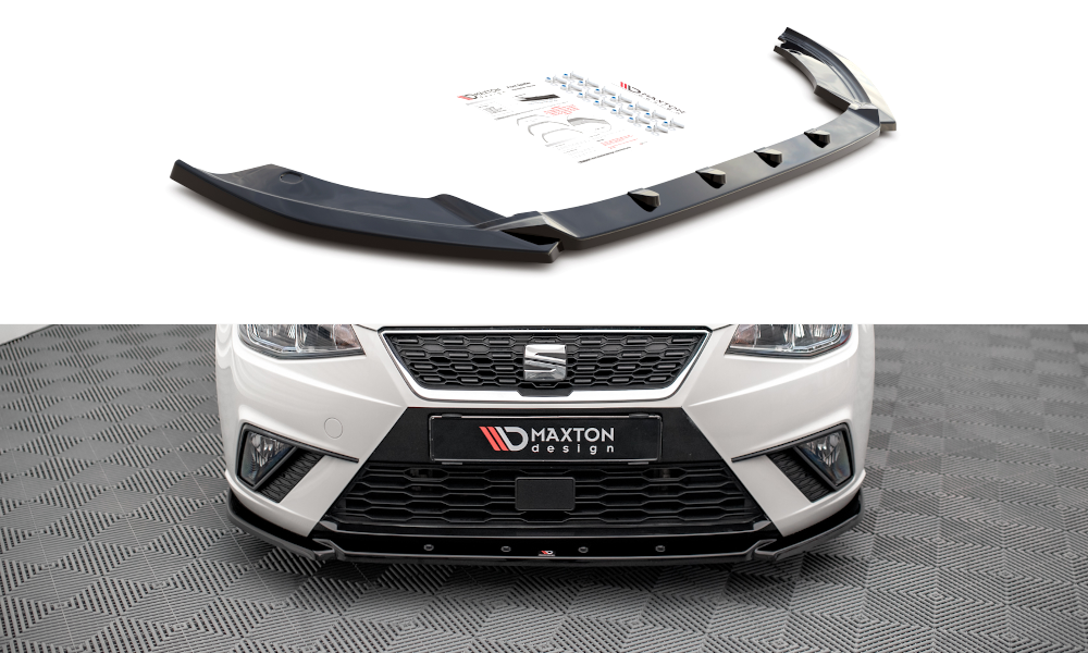 Maxton Design Street+ Spoilerlippe Front Ansatz V.2 passend für Seat Ibiza FR/ Standard Mk5 schwarz Hochglanz