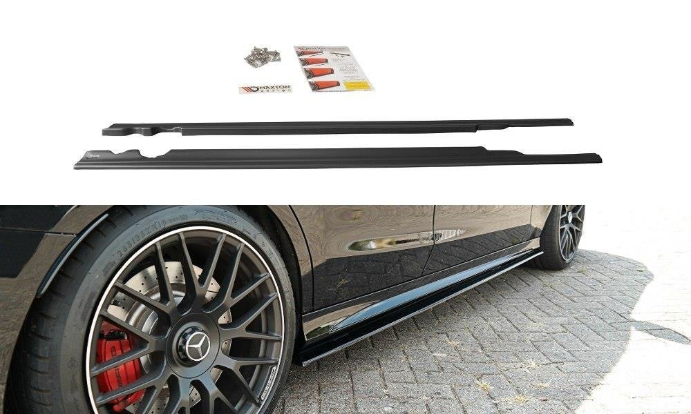 Maxton Design Street+ Seitenschweller Leisten passend für V.1 passend für Mercedes C-Klasse S205 63 AMG schwarz Hochglanz
