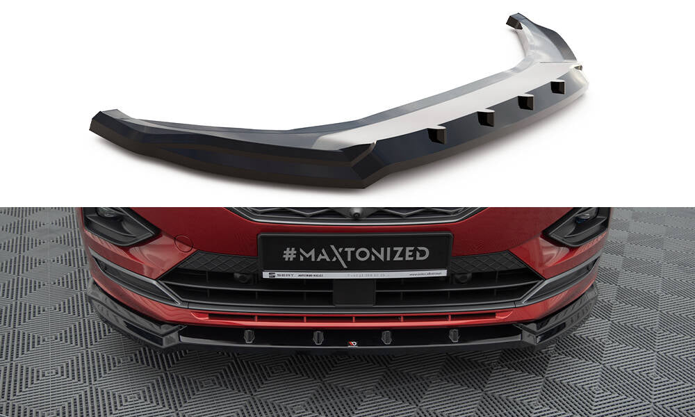 Maxton Design Street+ Spoilerlippe Front Ansatz V.2 passend für Seat Tarraco FR Mk1 schwarz Hochglanz