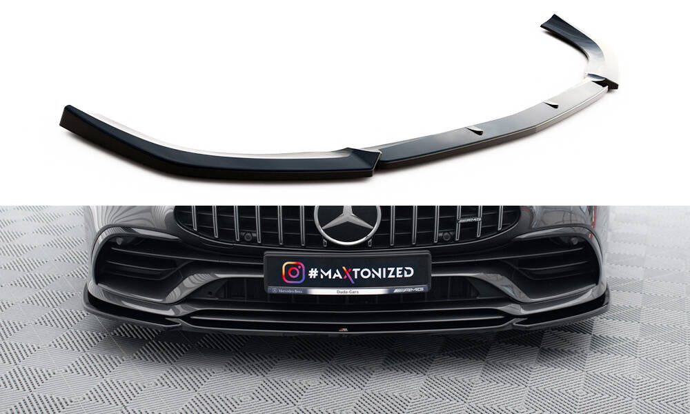 Maxton Design Street+ Spoilerlippe Front Ansatz V.2 passend für Mercedes-AMG GT 53 4-Door Coupe X290 schwarz Hochglanz