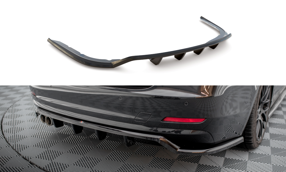 Maxton Design Street+ Mittlerer Diffusor RACE passend für BMW 4er Gran Coupe F36 schwarz Hochglanz